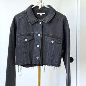 PacSun Cropped Black Denim Jacket